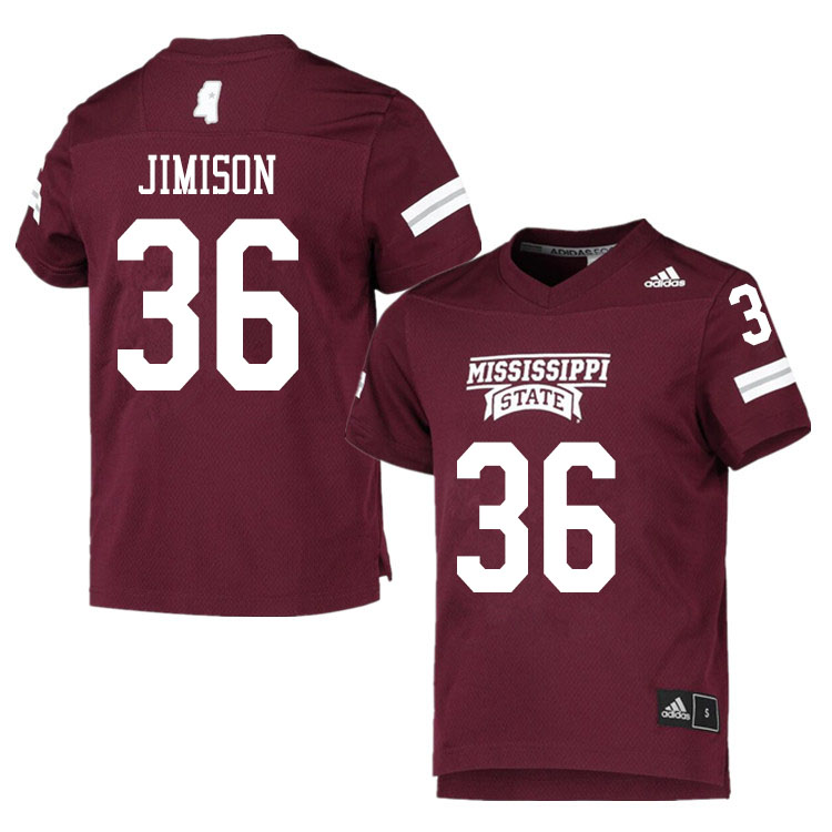 Men #36 Jay Jimison Mississippi State Bulldogs College Football Jerseys Sale-Maroon
